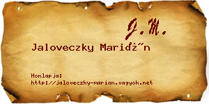 Jaloveczky Marián névjegykártya